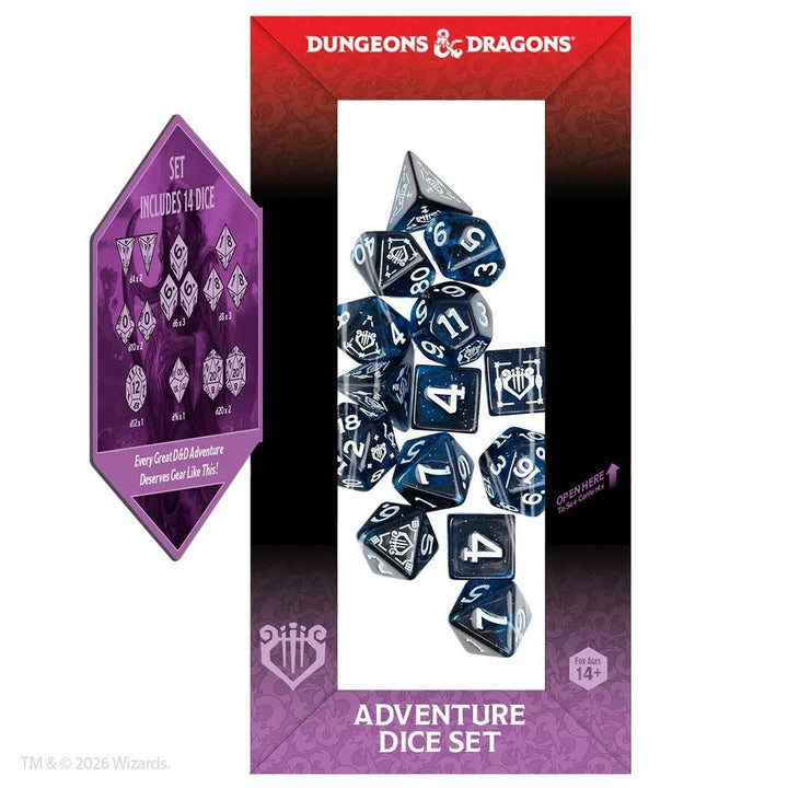 RPG Dice Set: Dungeons & Dragons - Adventure Dice - Bard (Blue, Black)
