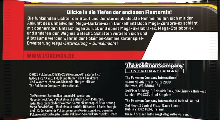Pokémon TCG: Mega Entwicklung - Dunkelnacht - Booster (DE)