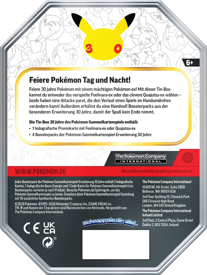 Pokémon TCG: 30 Jahre - ex Tin Quajutsu (DE)