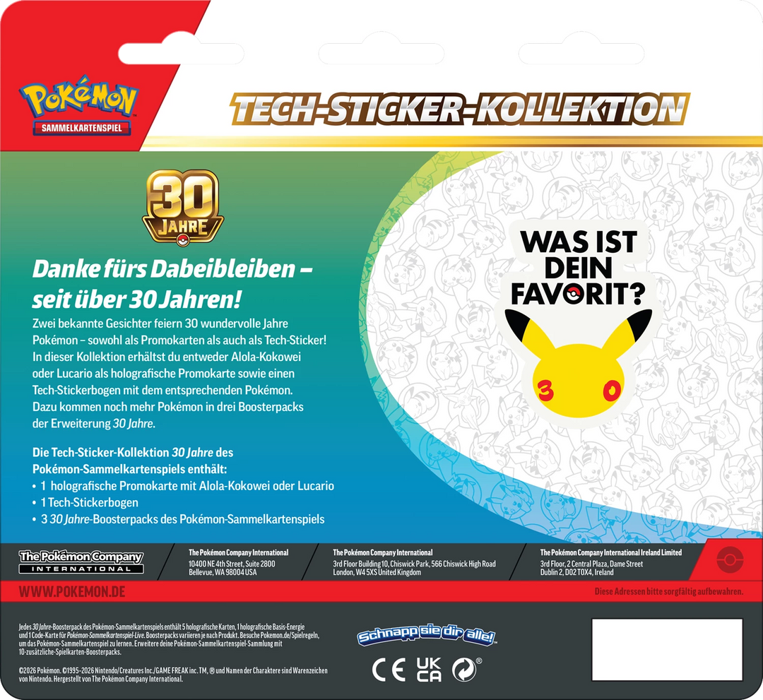 Pokémon TCG: 30 Jahre - Tech Sticker Kollektion (DE)
