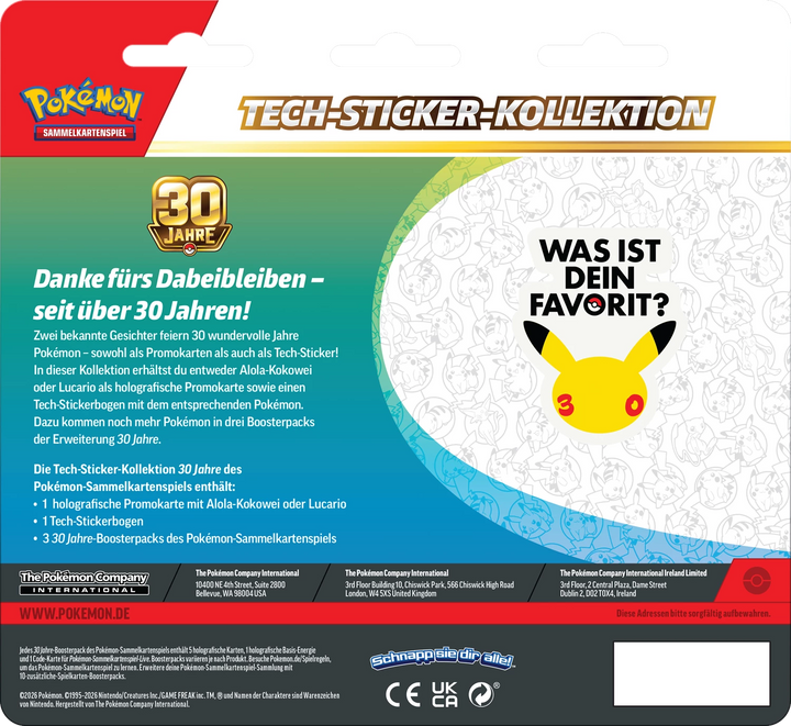 Pokémon TCG: 30 Jahre - Tech Sticker Kollektion (DE)