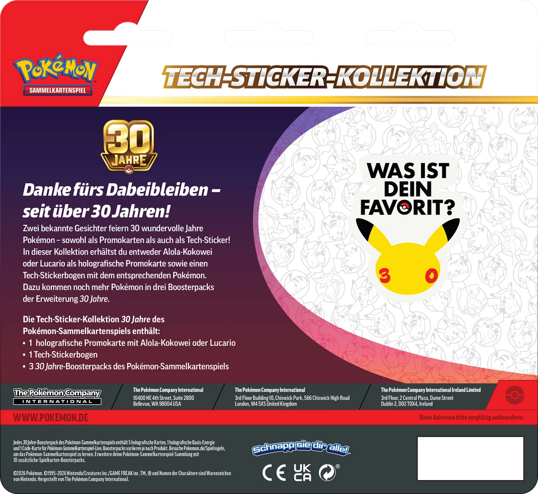 Pokémon TCG: 30 Jahre - Tech Sticker Kollektion (DE)