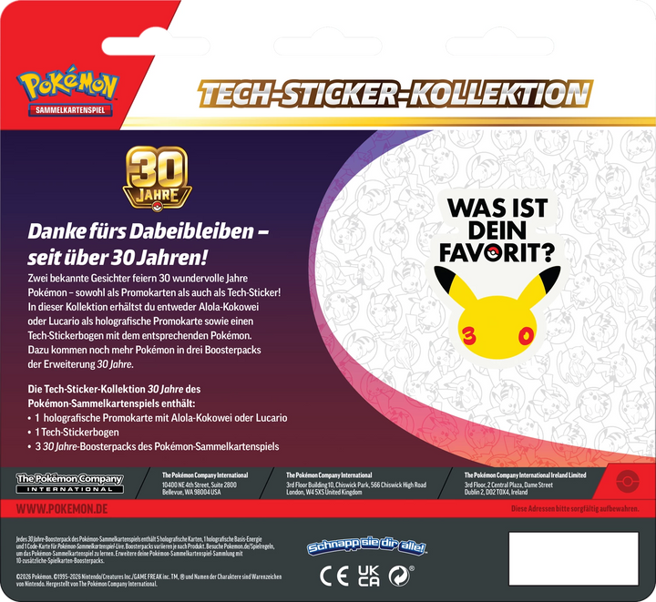 Pokémon TCG: 30 Jahre - Tech Sticker Kollektion (DE)