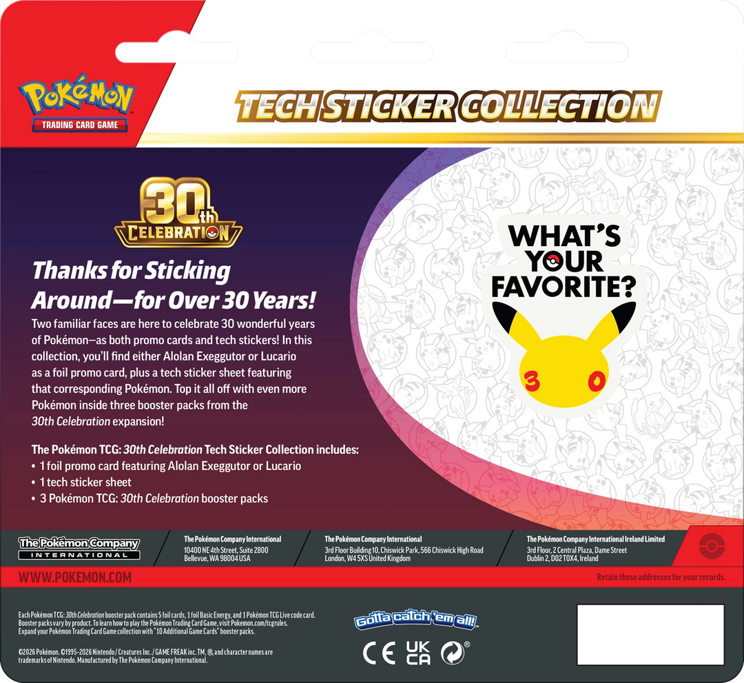 Pokémon TCG: 30th Celebration - Tech Sticker Collection (EN)
