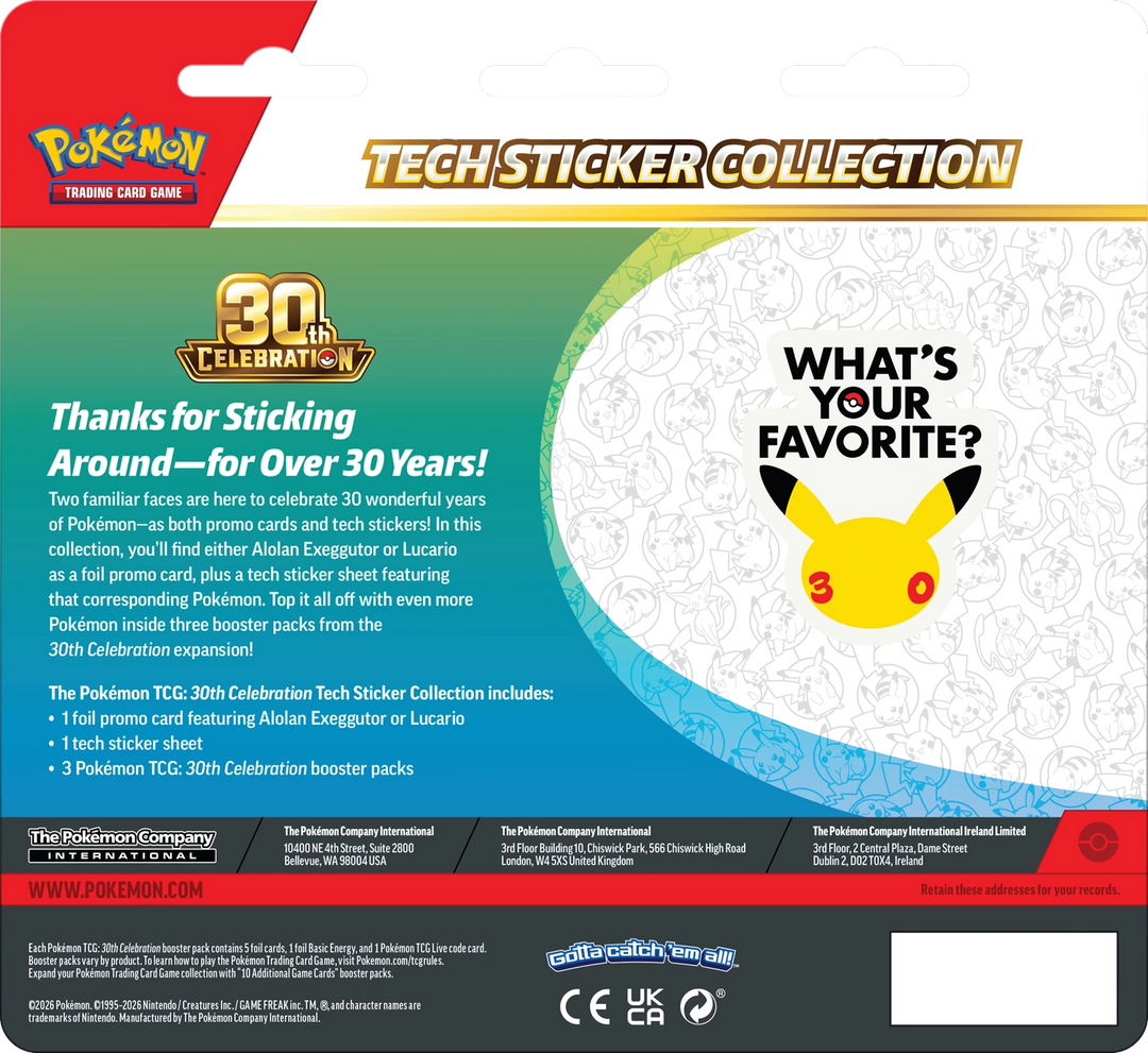 Pokémon TCG: 30th Celebration - Tech Sticker Collection (EN)