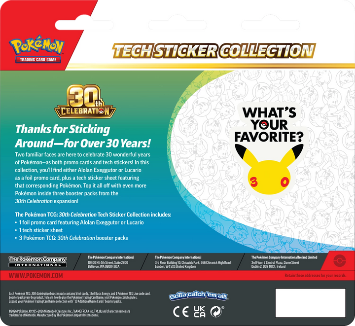 Pokémon TCG: 30th Celebration - Tech Sticker Collection (EN)