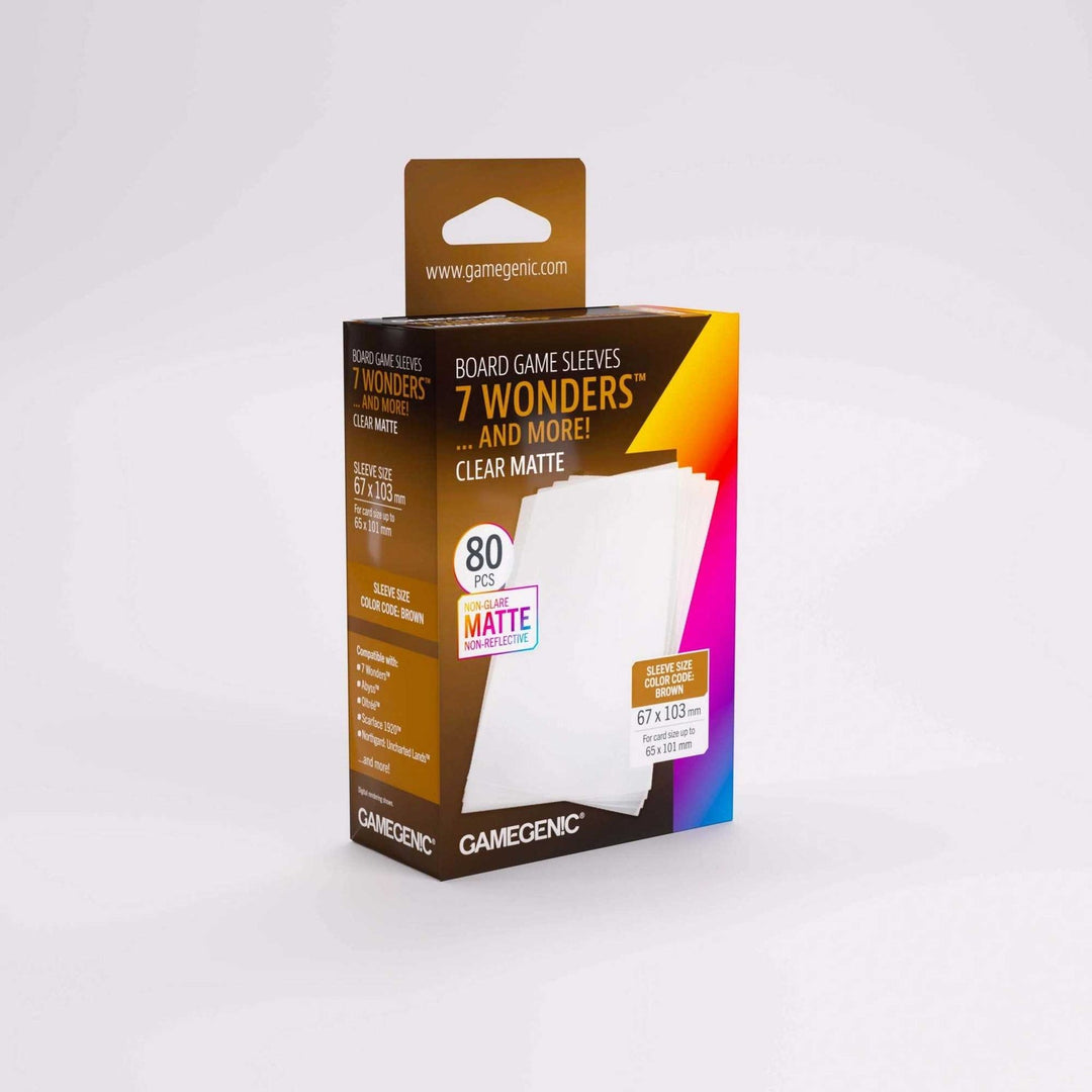 Board Game Sleeves: Gamegenic - Matte - 7 Wonders - Brown (80)
