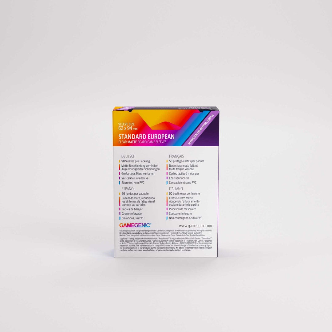 Board Game Sleeves: Gamegenic - Matte - European - Standard - Purple (50)