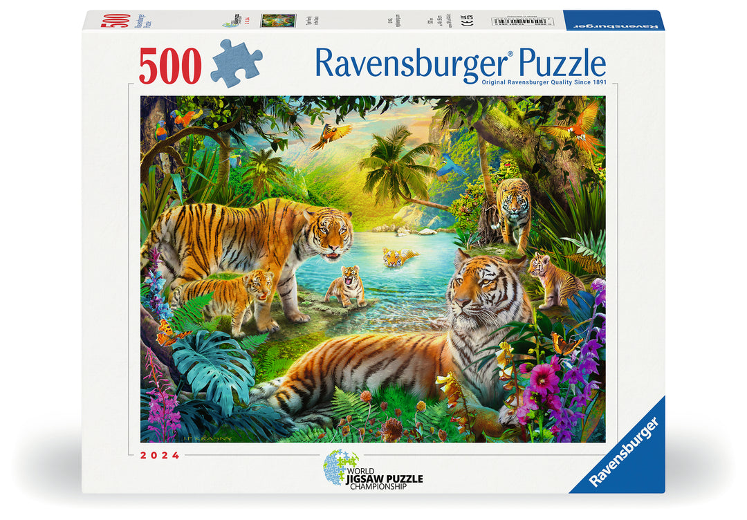 Puzzle: Tiger Family in the Oasis (500)