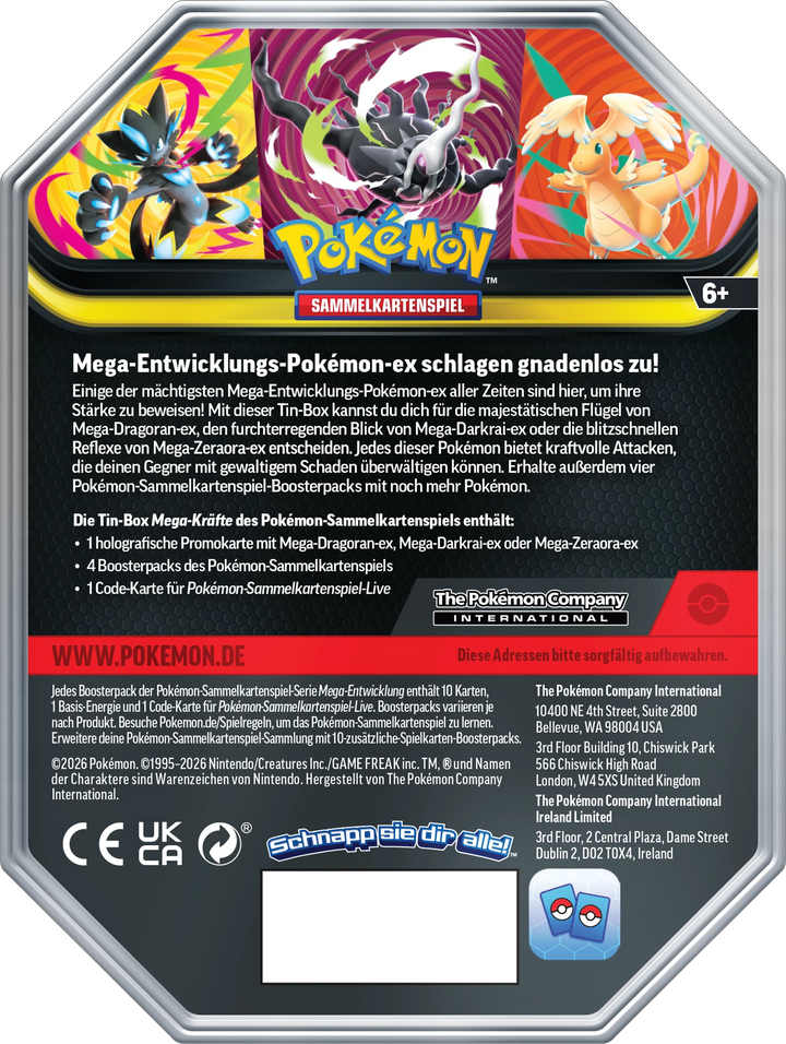 Pokémon TCG: Mega Entwicklung - Mega-Kräfte - ex Tin Mega-Zeraora (DE)