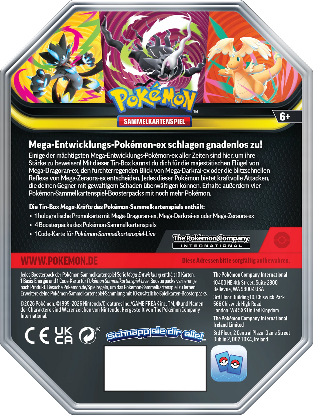 Pokémon TCG: Mega Entwicklung - Mega-Kräfte - ex Tin Mega-Darkrai (DE)