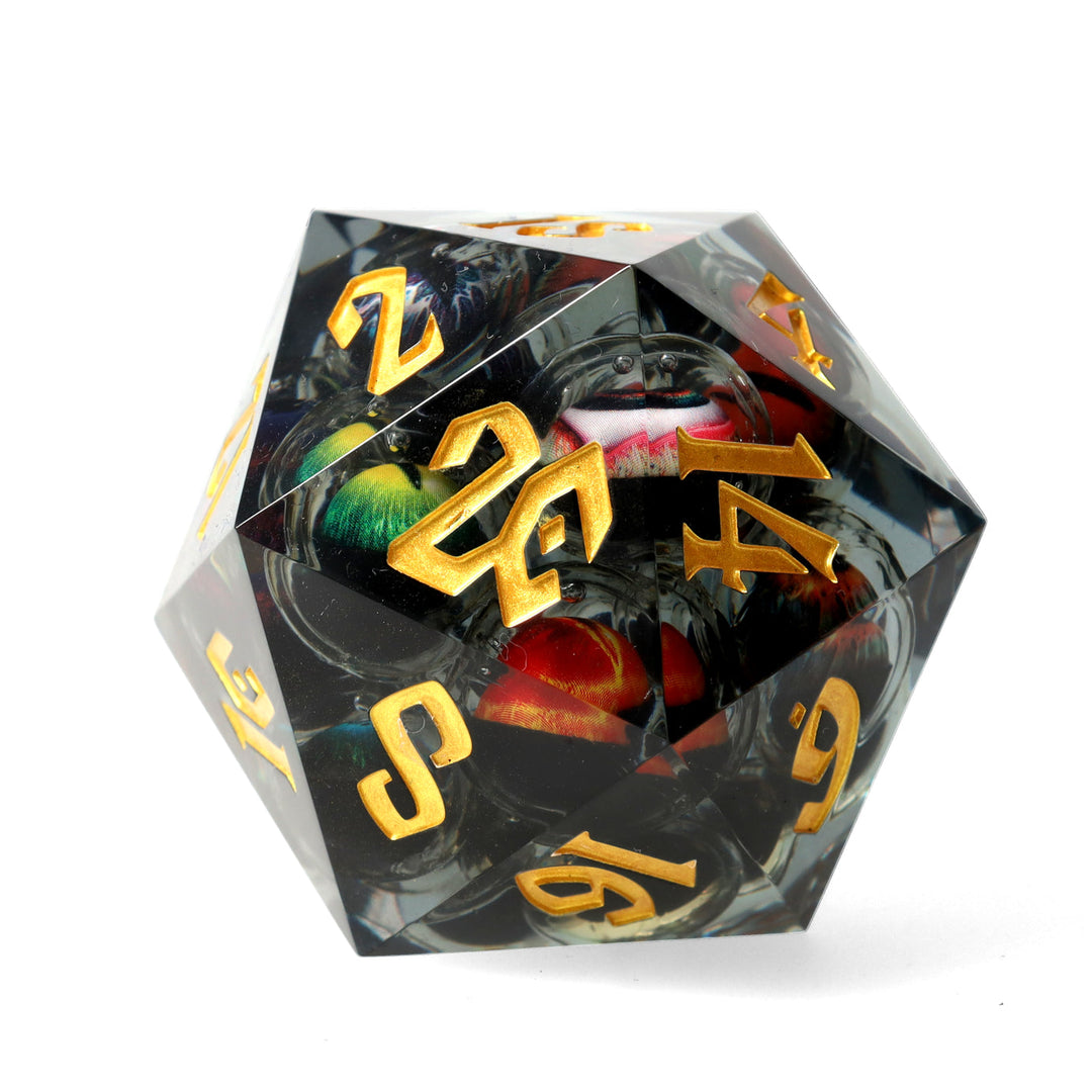 Dice: Resin - Sharp Edge - Liquid Core - d20 - Beholden - 50mm