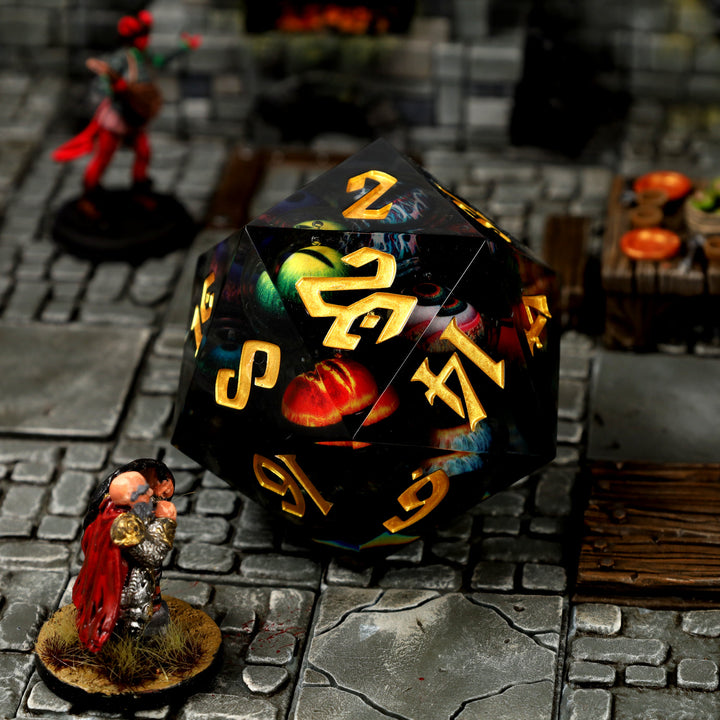 Dice: Resin - Sharp Edge - Liquid Core - d20 - Beholden - 50mm