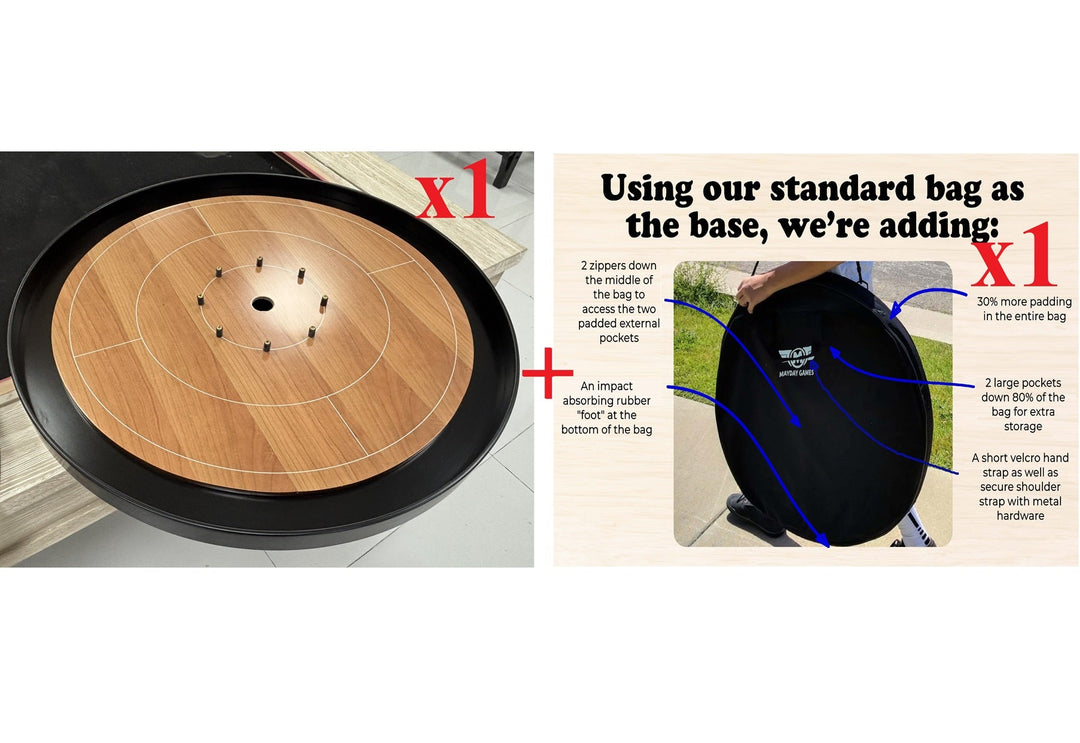 Crokinole: Elite Edition - Cherry Board & Black Carrying Case