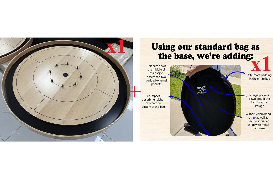 Crokinole: Elite Edition - Maple Board & Black Carrying Case