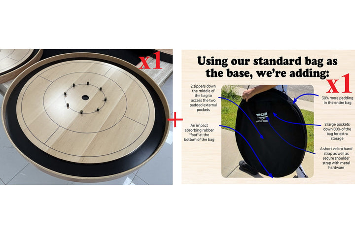Crokinole: Elite Edition - Maple Board & Black Carrying Case