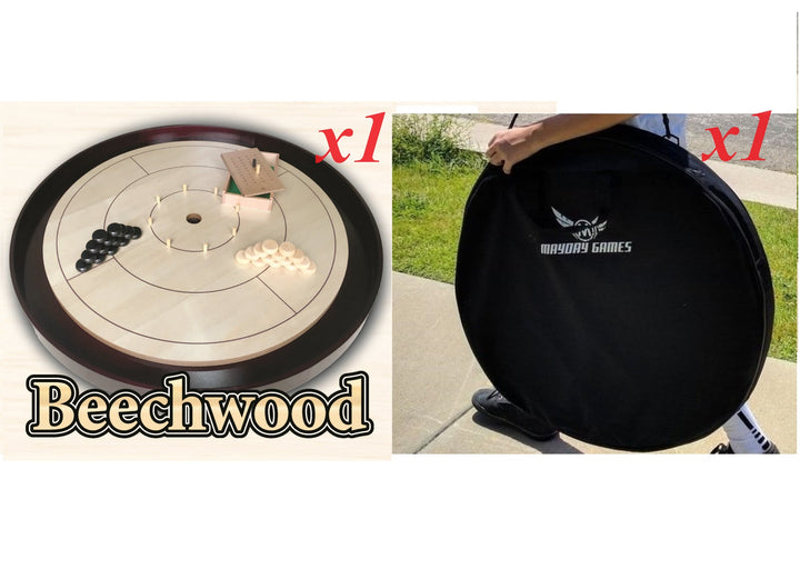Crokinole: Tournament Edition - Beech Board & Black Carrying Case