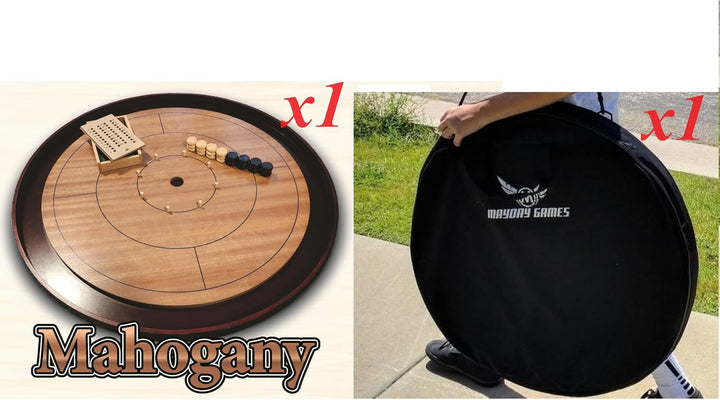 Crokinole: Tournament Edition - Mahogany Board & Black Carrying Case