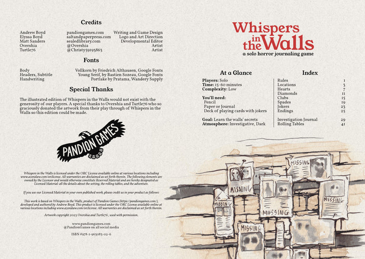 Solo Journaling RPG: Whispers in the Walls - 2nd. Edition (EN)