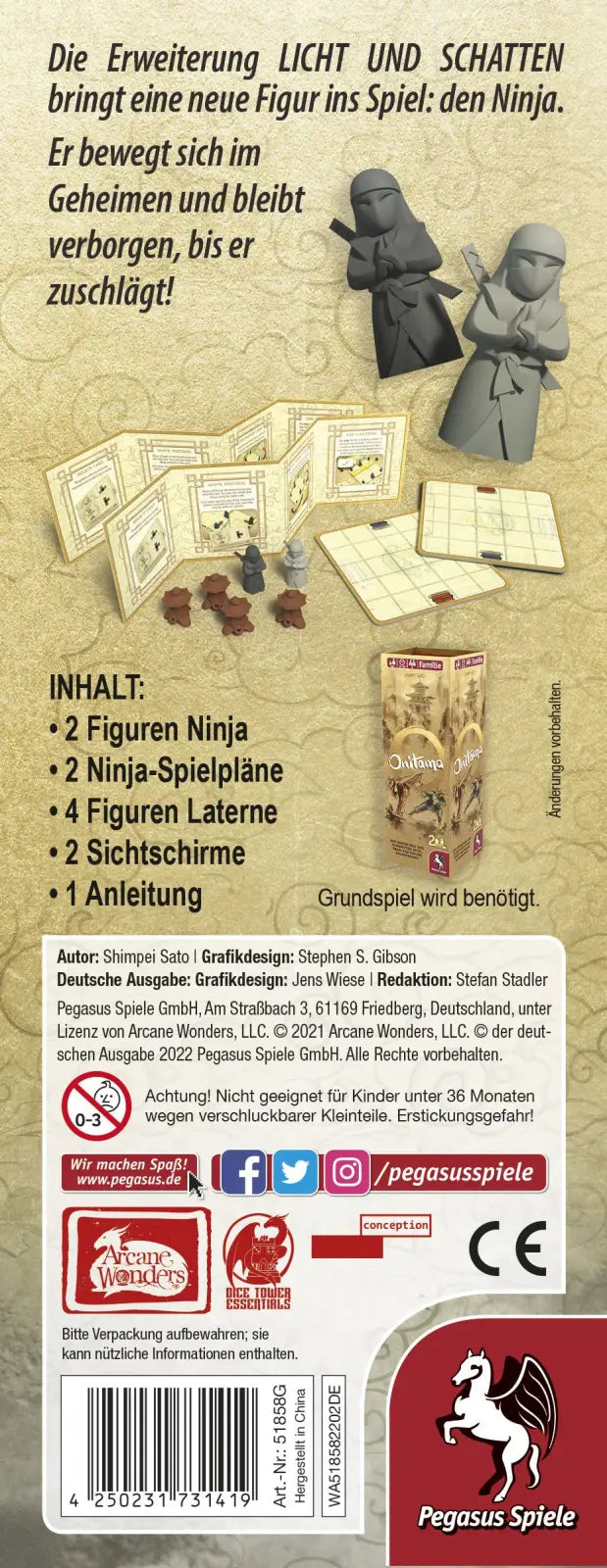 Onitama: Licht und Schatten (DE) - Pegasus Spiele - Board Games