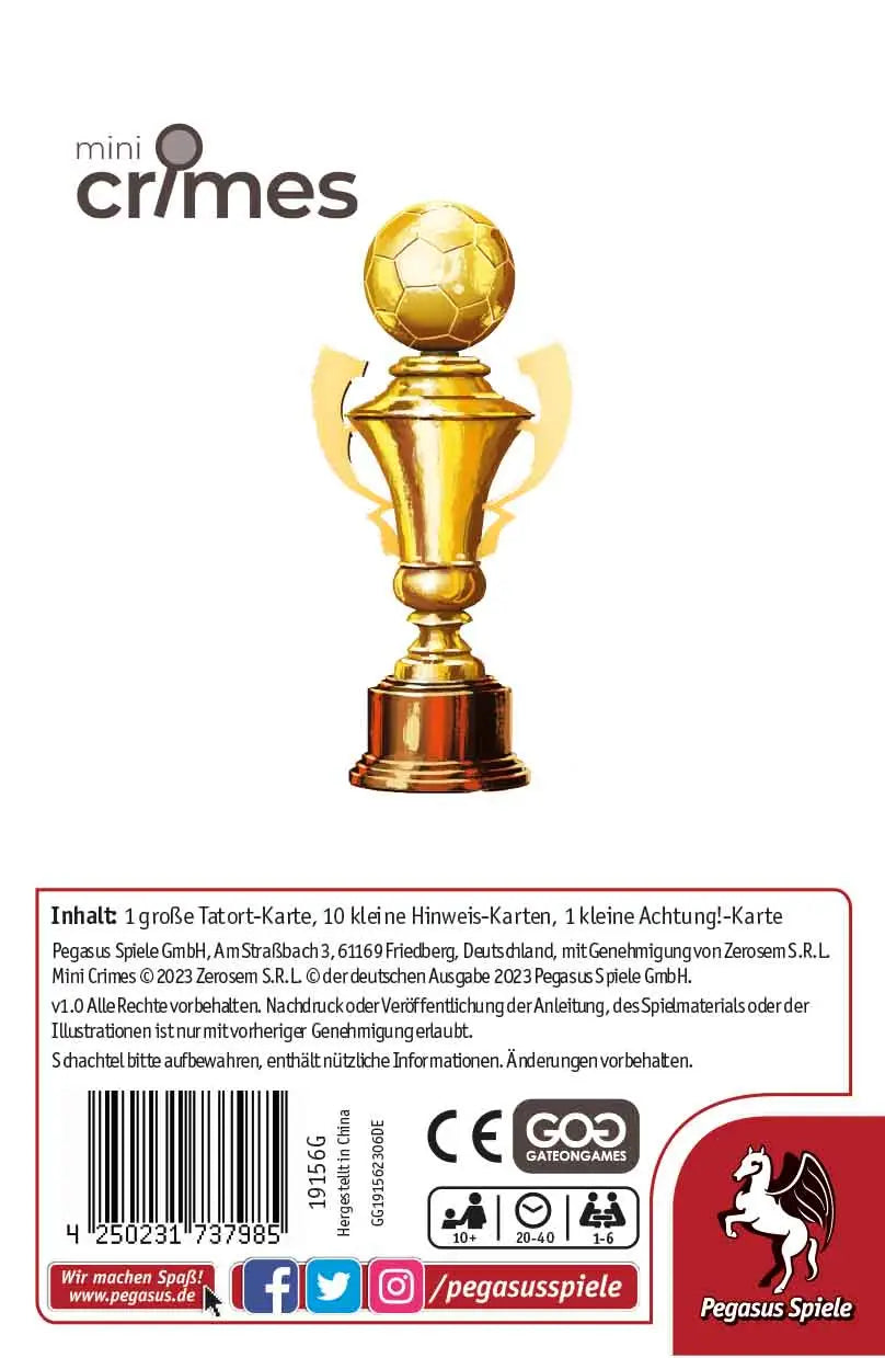 MiniCrimes: Falsches Spiel (DE) - Pegasus Spiele - Board Games