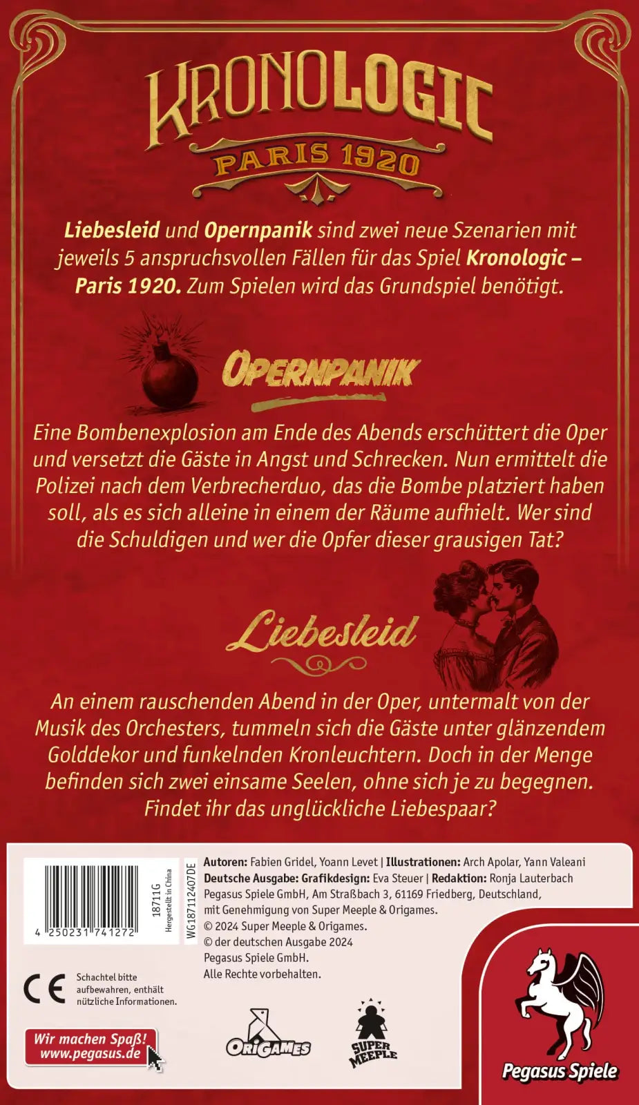 Kronologic: Paris 1920 - Liebesleid & Opernpanik (DE) - Pegasus Spiele - Board Games