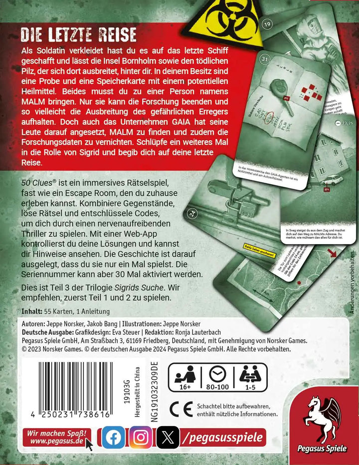 50 Clues: Die letzte Reise (Sigrids Suche Teil 3 von 3) (DE) - Pegasus Spiele - Board Games