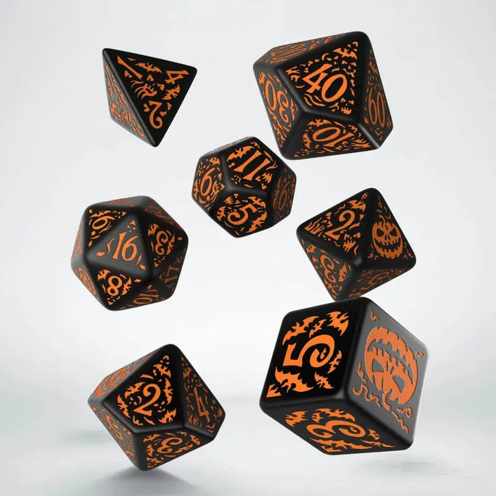 Halloween Pumpkin Black & Orange Dice Set - Q Workshop - Accessories