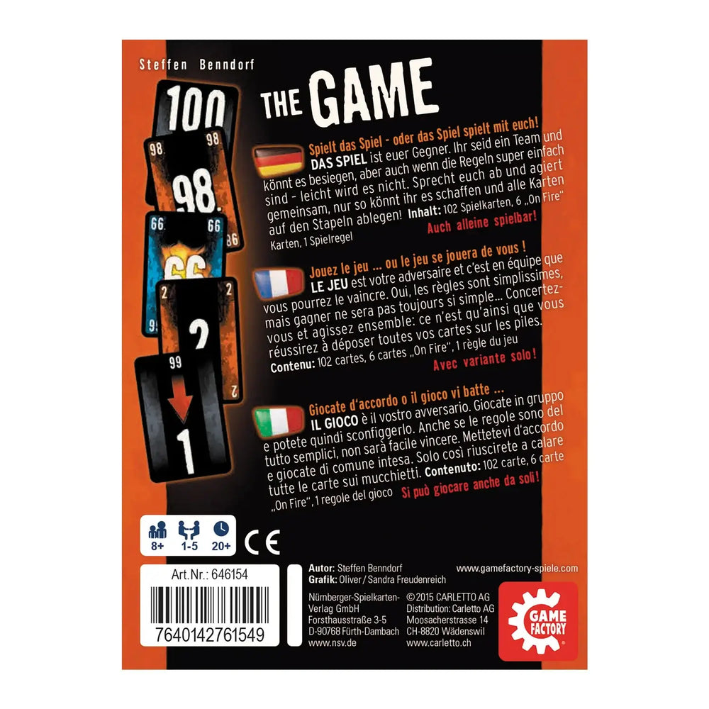 The Game (DE/FR/IT) - Game Factory - Board Games