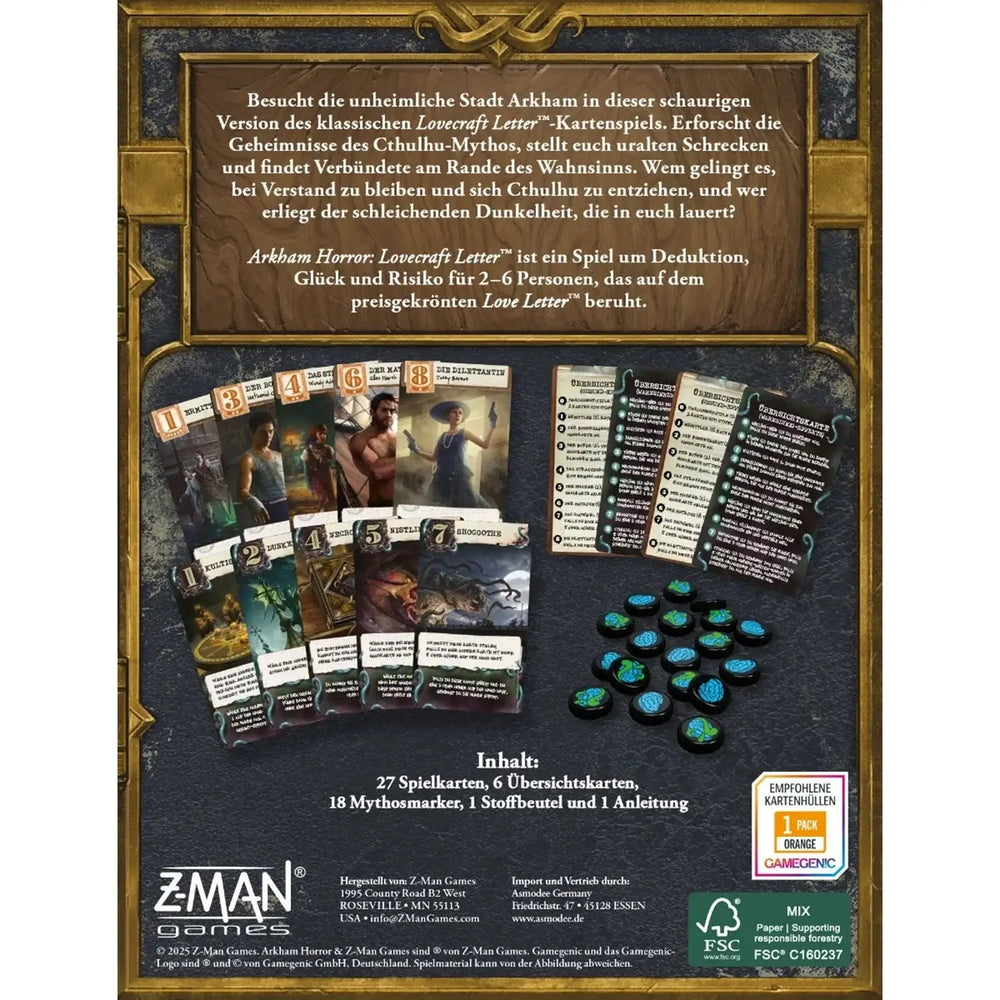 Arkham Horror: Lovecraft Letter (DE) - Z Man Games - Board Games