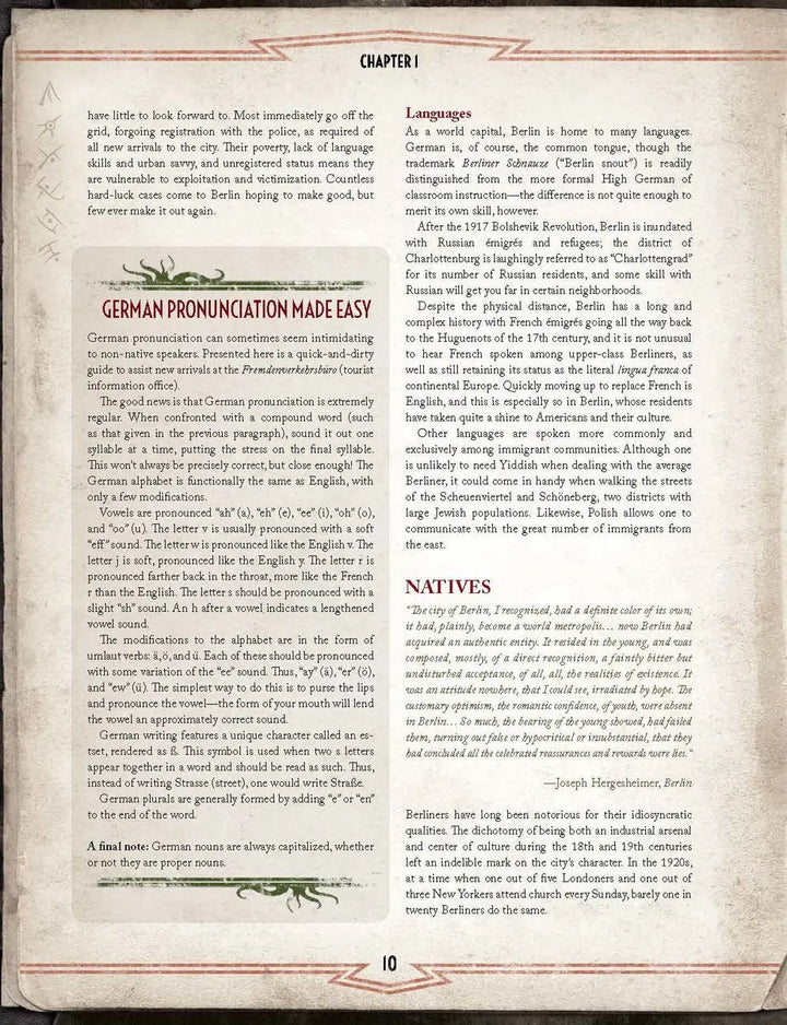 Call of Cthulhu RPG: Berlin - The Wicked City (EN) - Chaosium Inc. - Roleplaying Games
