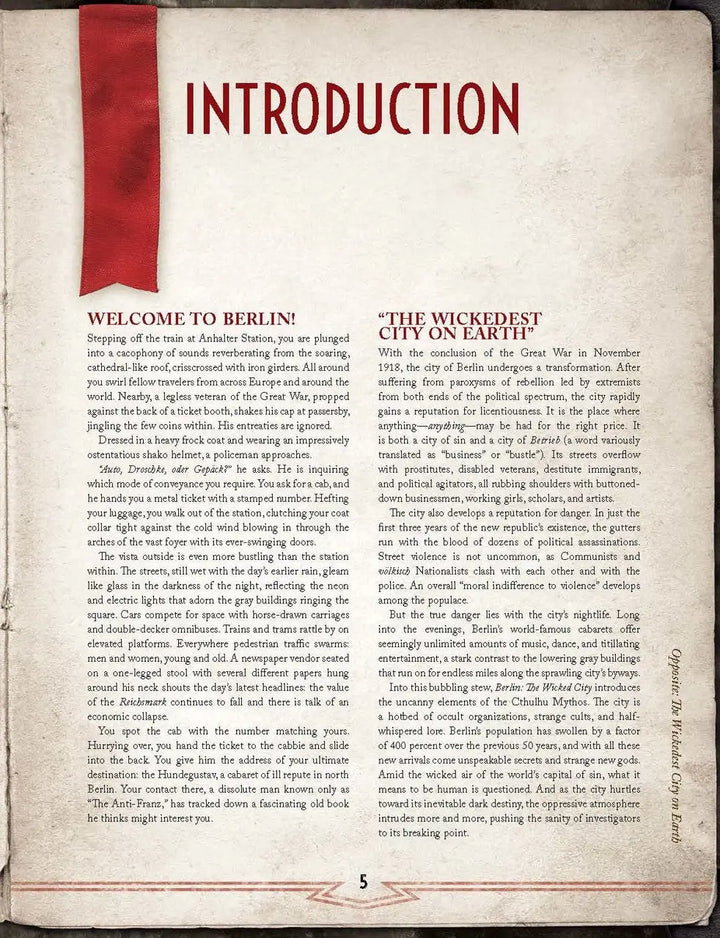 Call of Cthulhu RPG: Berlin - The Wicked City (EN) - Chaosium Inc. - Roleplaying Games