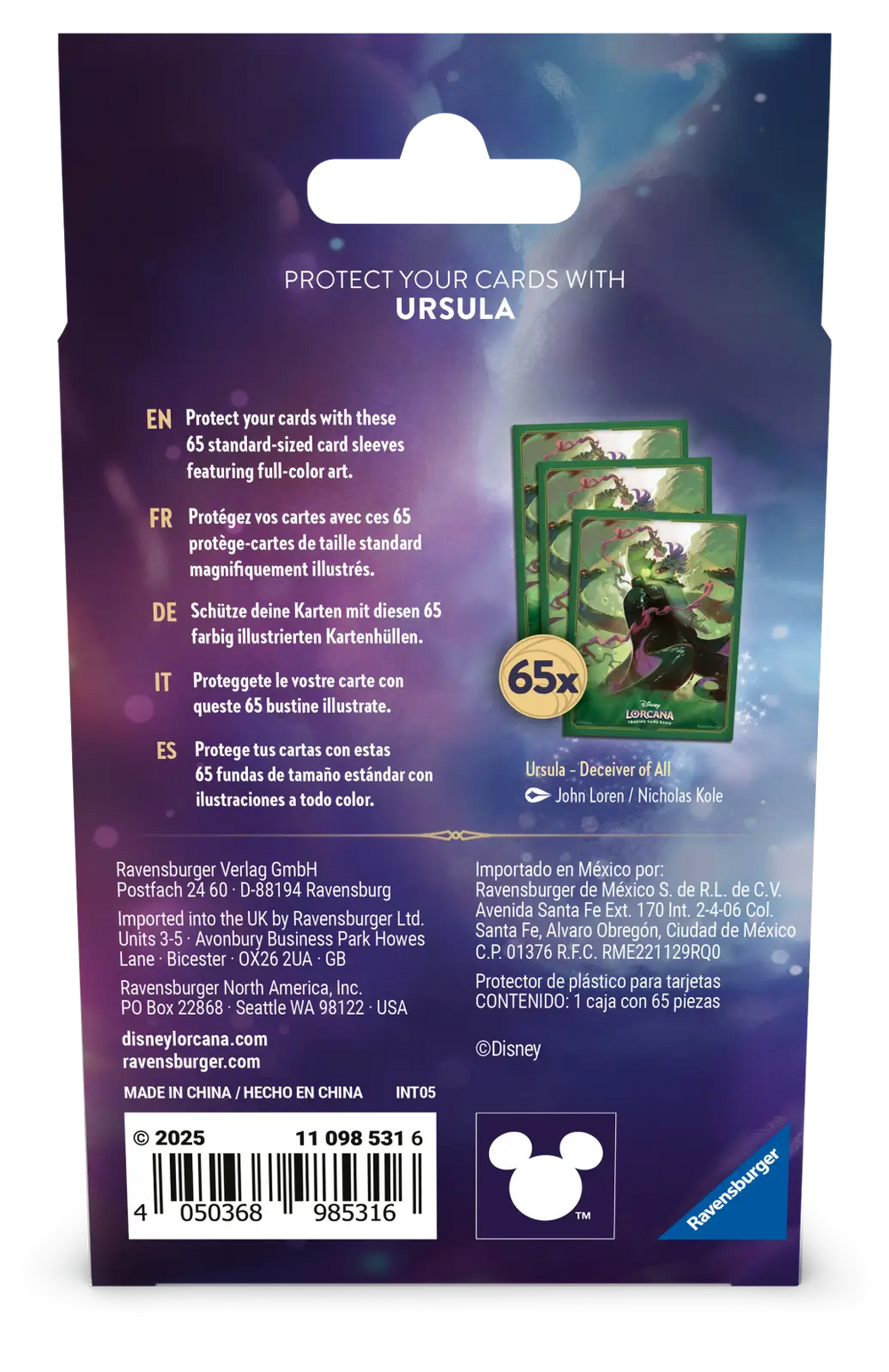 Disney Lorcana: Archazia’s Island - Card Sleeves - Ursula (65) - Ravensburger - Accessories