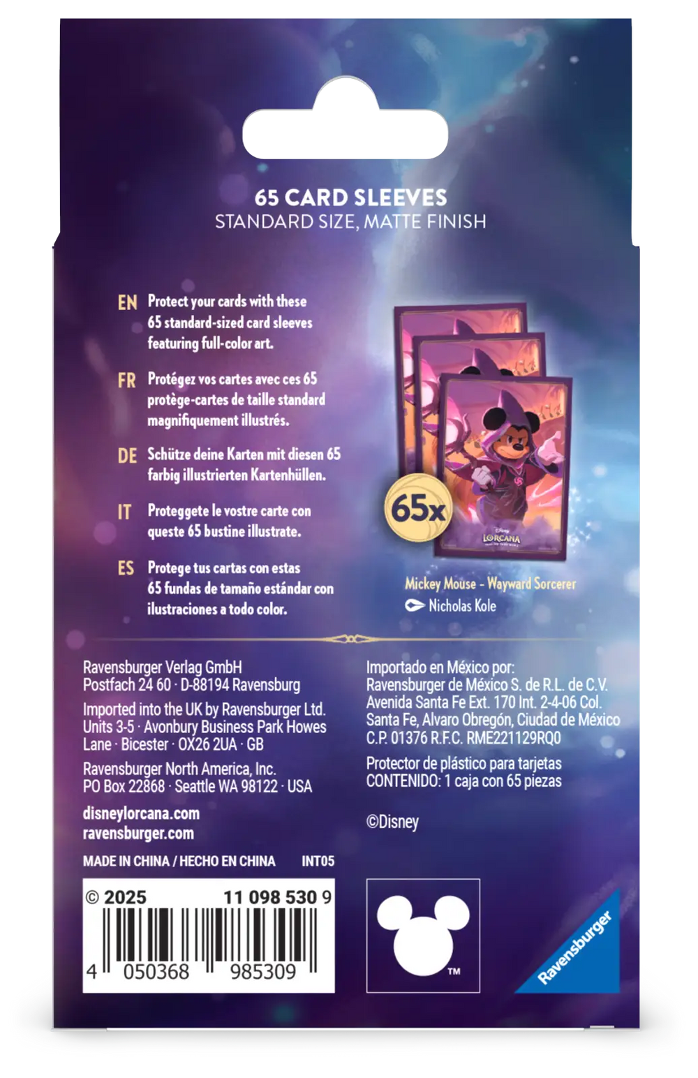 Disney Lorcana: Reign of Jafar - Card Sleeves - Mickey - Ravensburger - Accessories