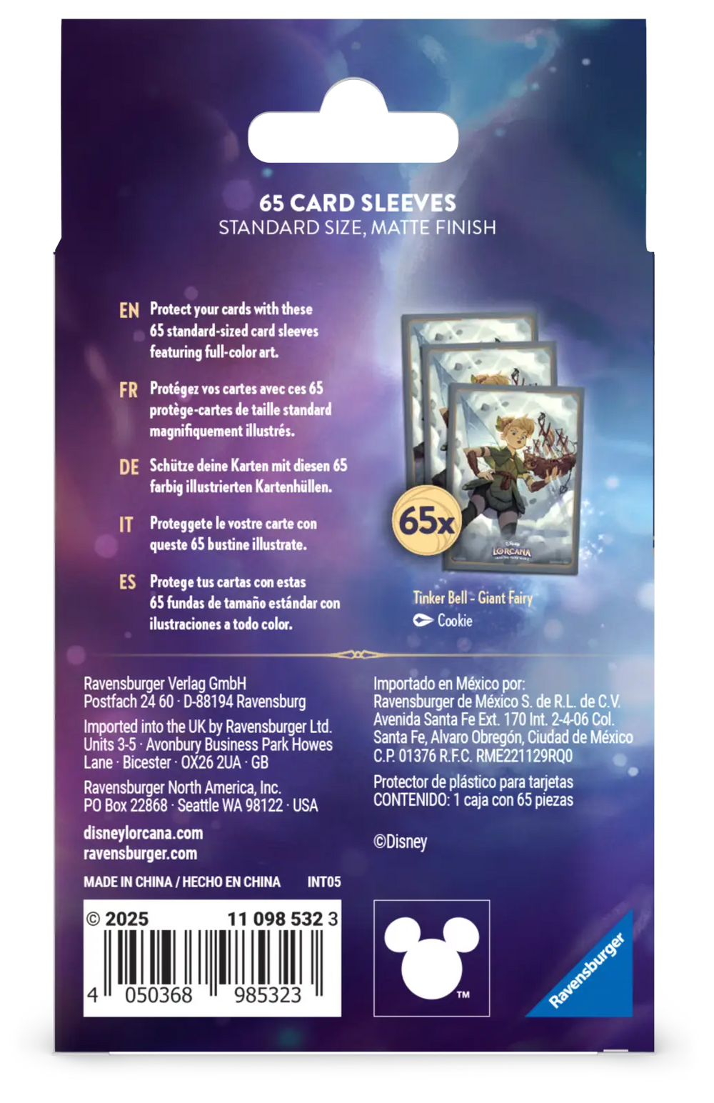 Disney Lorcana: Reign of Jafar - Card Sleeves - Tinker Bell - Ravensburger - Accessories