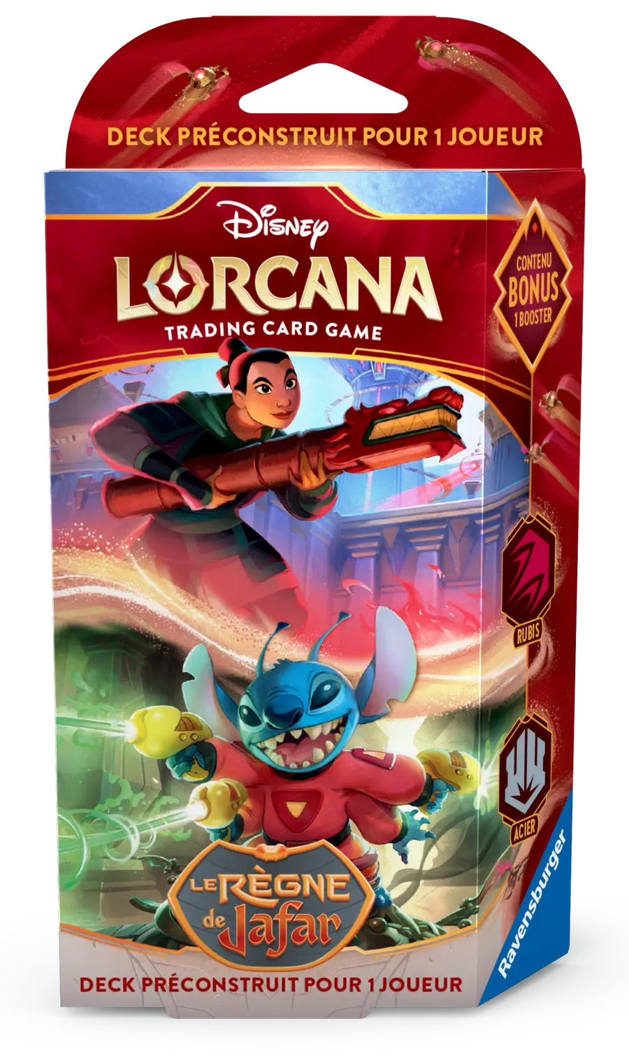 Disney Lorcana: Le Règne de Jafar - Rubis/Acier - Starter Deck (FR) - Ravensburger - Card Games