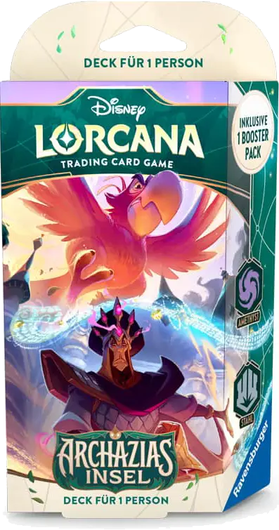 Disney Lorcana: Archazias Insel - Amethyst/Stahl - Starter Deck (DE) - Ravensburger - Card Games