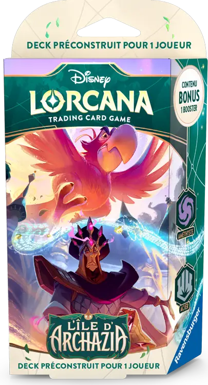 Disney Lorcana: L’île d’Archazia - Améthyste/Acier - Starter Deck (FR) - Ravensburger - Card Games