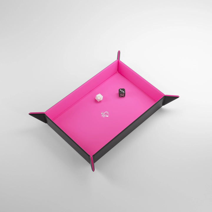 Gamegenic - Magnetic Dice Tray - Rectangular - Black/Pink
