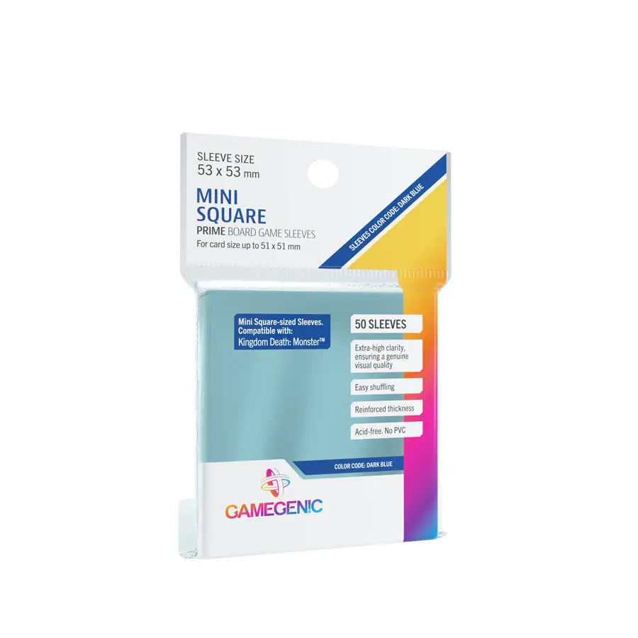 Prime Sleeves: Board Game - Mini Squared - Dark Blue (60) - Gamegenic - Accessories
