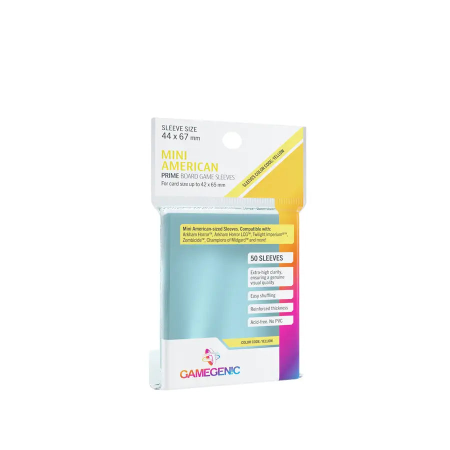 Prime Sleeves: Board Game - Mini American - Yellow (60) - Gamegenic - Accessories