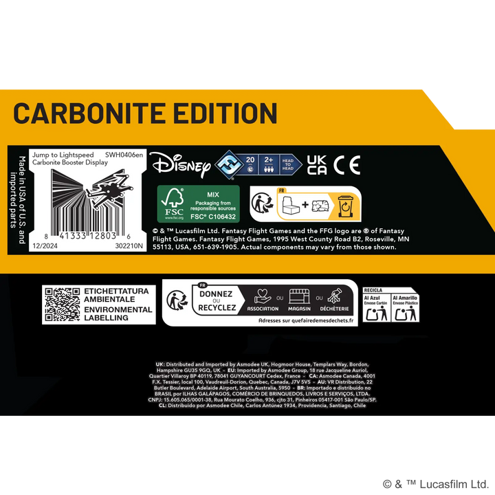 Star Wars: Unlimited - Jump to Lightspeed - Carbonite Display (12 Booster) (EN) - Fantasy Flight Games - Card Games