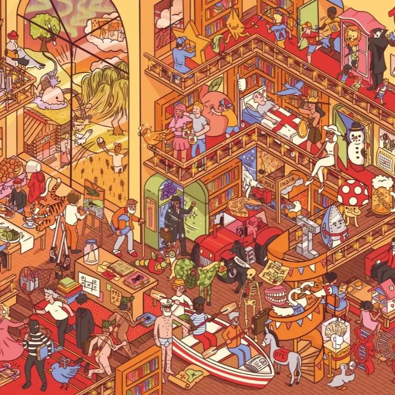 Puzzle: Mayhem At The Library (1000pcs) - Big Potatoe Games - Board Games