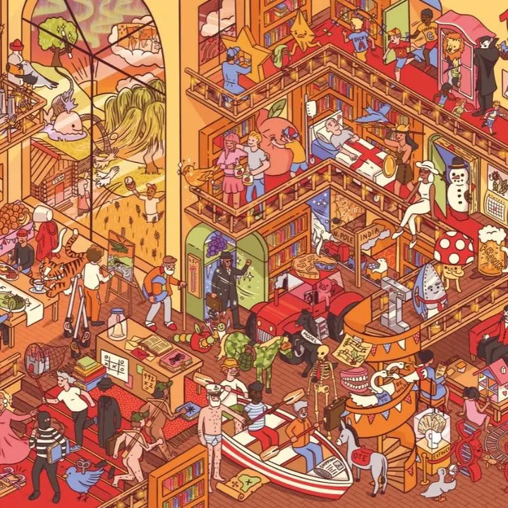 Puzzle: Mayhem At The Library (1000pcs) - Big Potatoe Games - Board Games