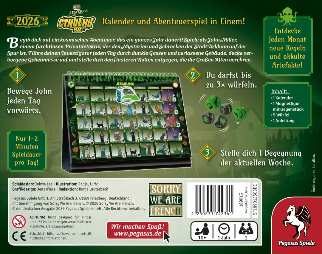 Abenteuer 365: Cthulhu 1926 (DE) Sorry We Are French Board Games