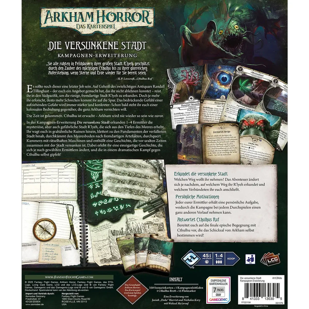 Arkham Horror: Das Kartenspiel - Die versunkene Stadt - Kampagnen Erweiterung (DE) - Fantasy Flight Games - Card Games
