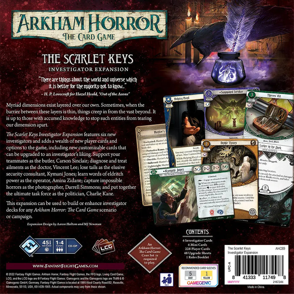 Arkham Horror: The Card Game - The Scarlet Keys - Investigators Expansion (EN) - Fantasy Flight Games - Card Games