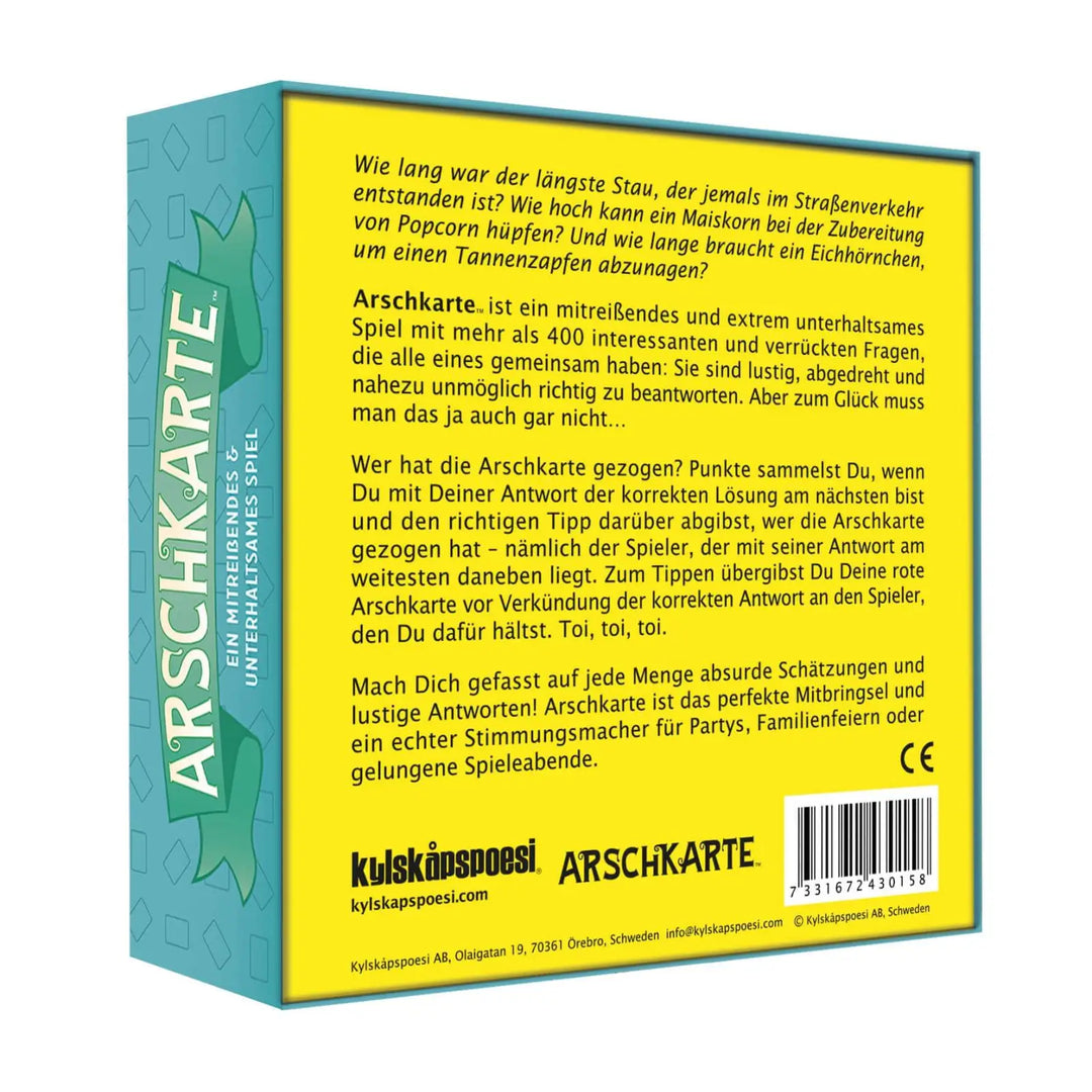 Arschkarte: Wer hat die Arschkarte gezogen? (DE) - Kylskåpspoesi AB - Board Games