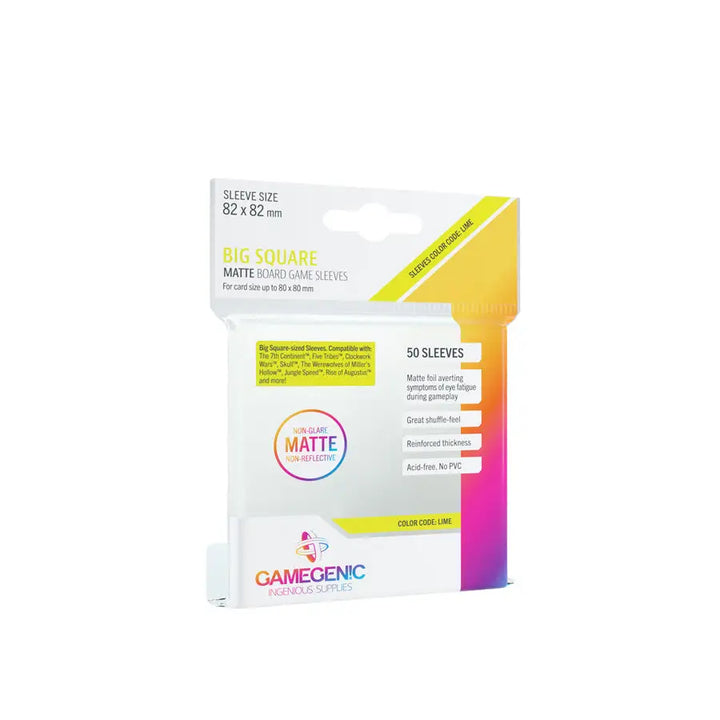 Board Game Sleeves: Matte - Big Square - Lime (50) - Gamegenic - Accessories