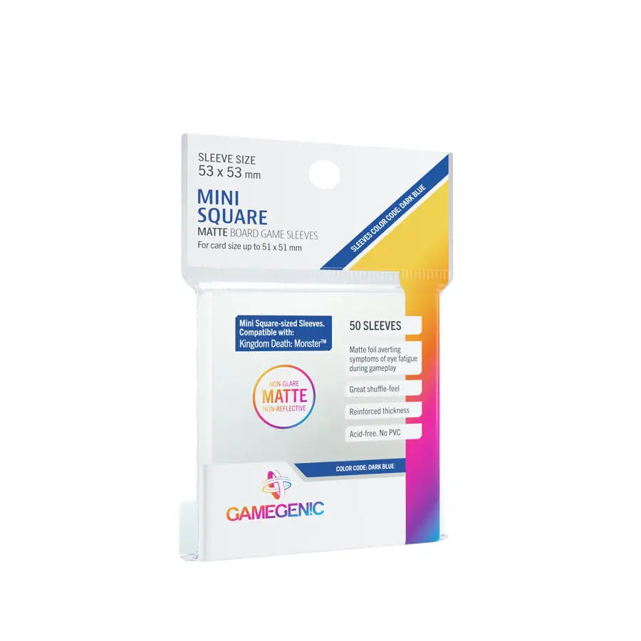 Board Game Sleeves: Matte - Mini Square - Dark Blue (50) - Gamegenic - Accessories